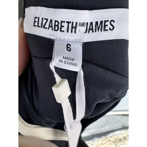 Elizabeth & James Riza Color Block Cut Away Sheath Dress Red Blue Sz 6 ASO Prepp - Picture 11 of 14